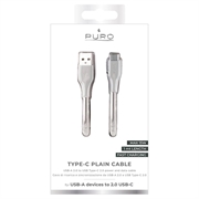 Puro Plain USB-A/USB-C-kabel - 1 m, 15 W - Hvit